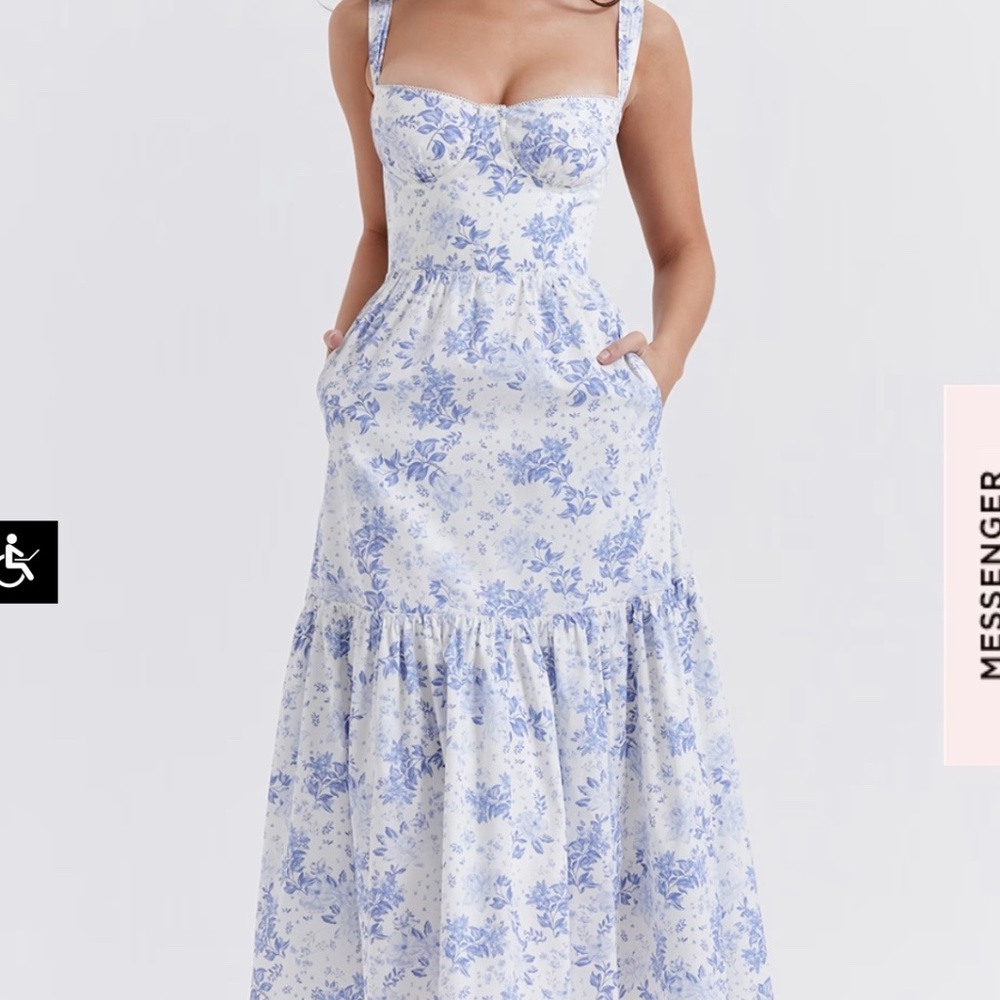 House of CB ‘Elia’ Blue print Midi Sundress